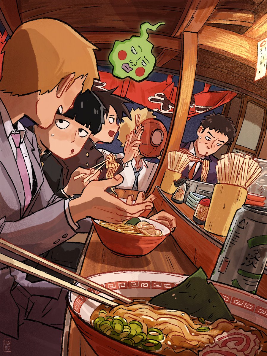 stepping out from my usual style a little to draw #mobpsycho100 (my beloved)