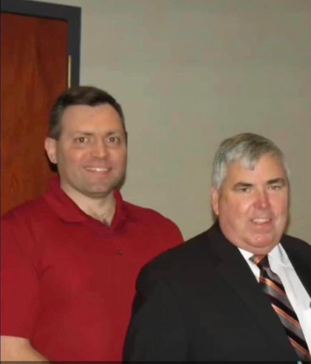 Here is Norfolk County DA Michael Morrissey with disgraced former Stoughton Deputy Chief Robert Devine - the man who groomed Sandra Birchmore and pimped her out to other cops before she was murdered by Det Matt Farwell, who admitted to having sex with her when she was 15. 1/2