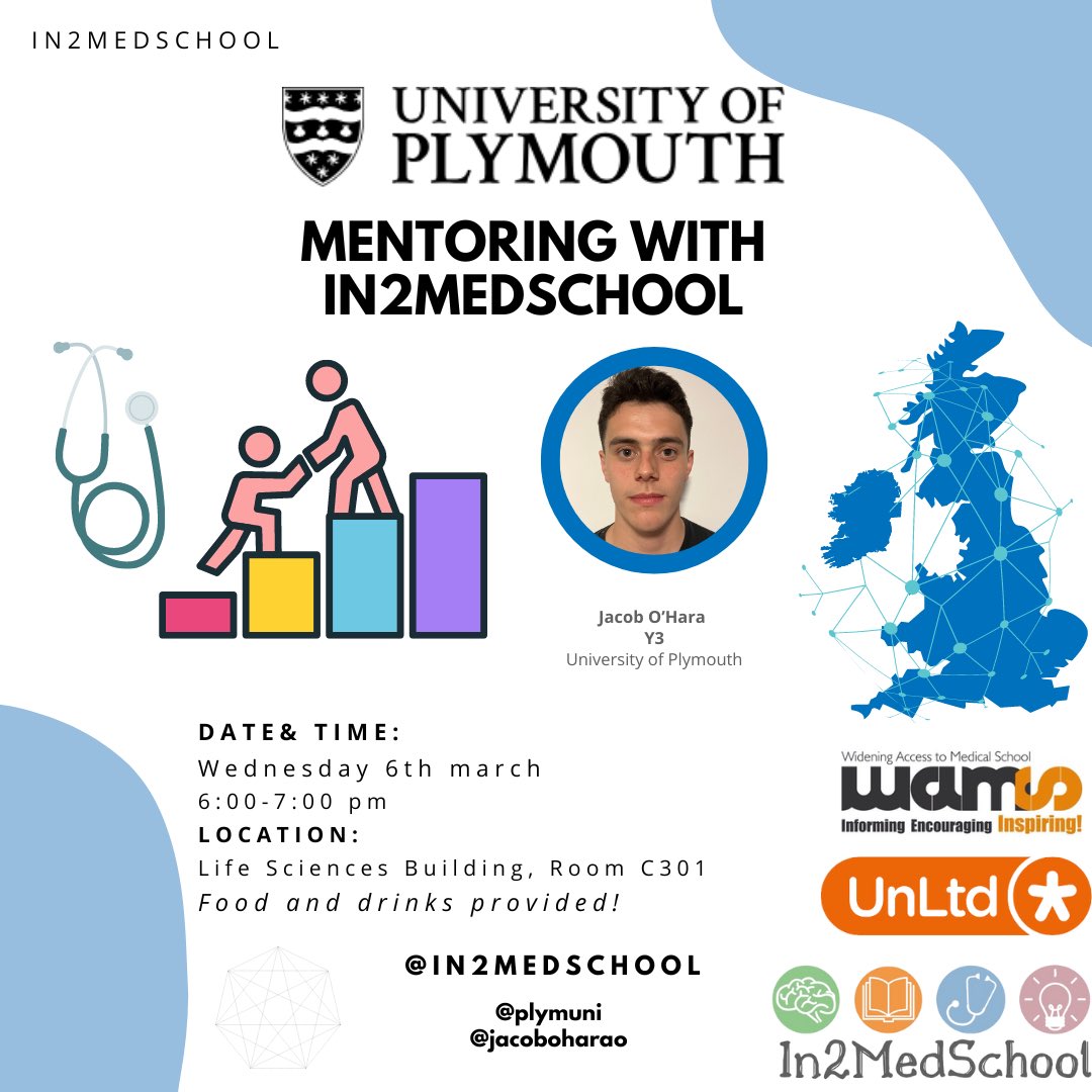 Great upcoming event by our lovely RHs from Oxford University on Increasing access to medicine,  Why it is important and how you can make a difference

Wonderful upcoming event later tomorrow by the RH from Plymouth University  on Mentoring with In2medschool