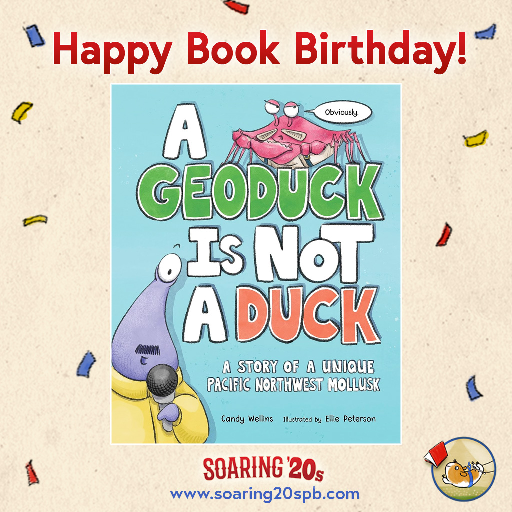 Soaring20sPB (@soaring20spb) on Twitter photo We are wishing a very happy launch day to A GEODUCK IS NOT A DUCK by Candy Wellins <a href="/candy_wellins/">Candy Wellins</a> and Ellie Peterson <a href="/elliepeterson/">Ellie Peterson</a>. It's a fun & engaging graphic novel picture book about the Pacific Northwest’s most unique shellfish. 🥳
<a href="/LBFbooks/">Little Bigfoot Books</a> #pacificnorthwest #geoducks We are wishing a very happy launch day to A GEODUCK IS NOT A DUCK by Candy Wellins <a href="/candy_wellins/">Candy Wellins</a> and Ellie Peterson <a href="/elliepeterson/">Ellie Peterson</a>. It's a fun & engaging graphic novel picture book about the Pacific Northwest’s most unique shellfish. 🥳
<a href="/LBFbooks/">Little Bigfoot Books</a> #pacificnorthwest #geoducks