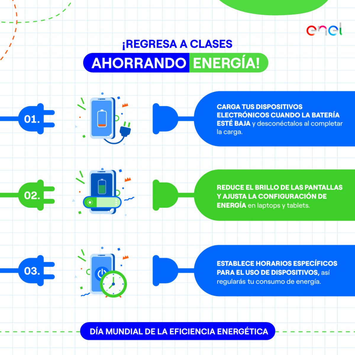 Hoy celebramos el Día Mundial de la Eficiencia Energética, recordando la importancia del ahorro de energía en todos nuestros frentes.

Así que hoy más que nunca, recuerda que mantener una cultura de ahorro, para ello, te dejo los mejores tips de nuestros especialistas.👇