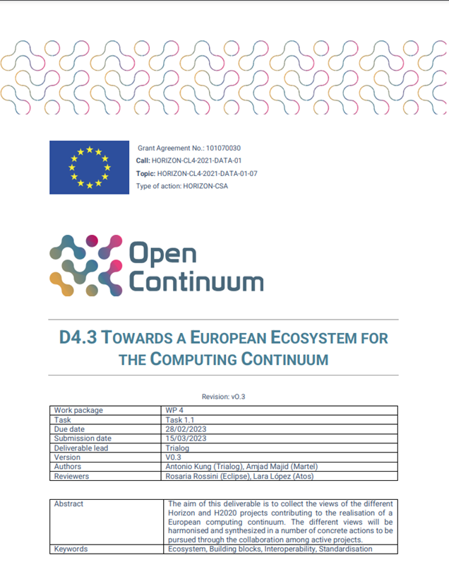 🌐 Explore the insights from @EU_CloudEdgeIoT  deliverable guiding European projects toward a unified cloud-edge-IoT ecosystem.  Discover how our project contributes to the collective vision and strategy.  eucloudedgeiot.eu/wp-content/upl…  #ContinuumComputing #EcosystemIntegration