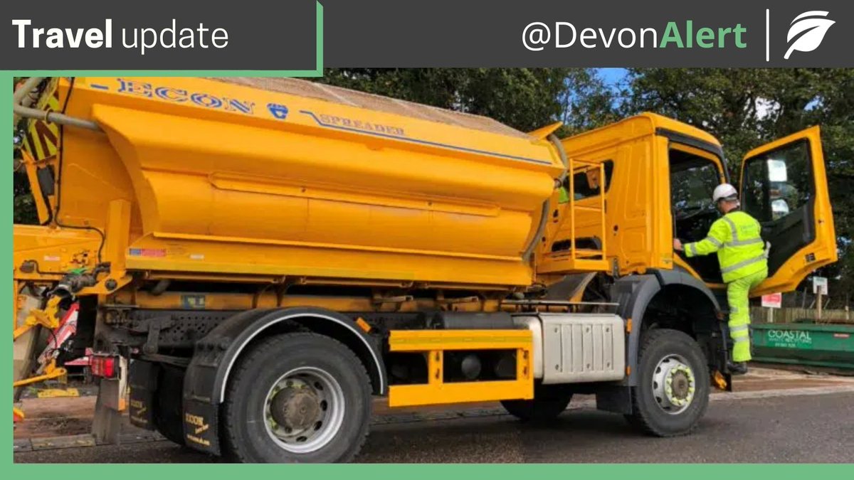 #Devon with road surface temperatures forecast to drop this evening, our gritters will be out across the county later today. Please drive with care and remember that ice can form, even on treated roads. NS
