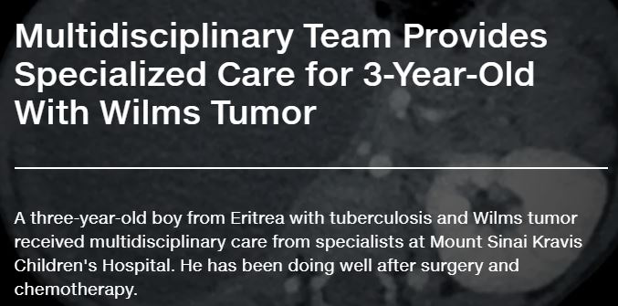 TischCancer's tweet image. Multidisciplinary Team Provides Specialized Care for 3-Year-Old With Wilms Tumor reports.mountsinai.org/article/peds20… 
@MountSinaiPeds @KayleenABailey @StasLazarev Brian Coakley, MD #kidneycancer #WilmsTumor
@icahnmountsinai