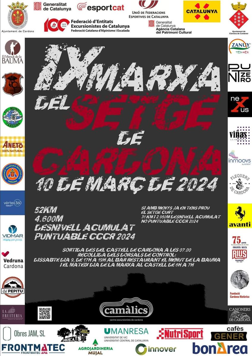 MiqueletsCAT's tweet photo. El 10 de març es farà la 9a Marxa del Setge, a Cardona!
Un escamot de miquelets hi farà rondes per ambientar l'acte.
Vegeu-ne tots els detalls a: https://t.co/rAti3Lzd4Z
#setgedecardona #historia #esport #caminades #18setembre #miqueletscat https://t.co/yALJAg7Y9Z