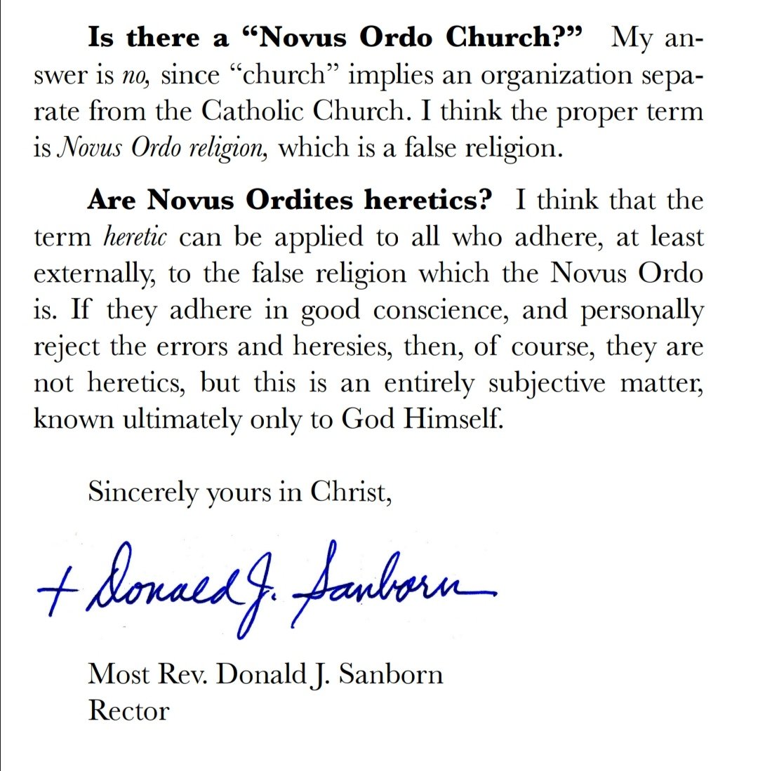 XPsemperidem's tweet image. D&apos;après les sédéprivationnistes, l&apos;Église catholique comprend en son sein deux religions, la vraie et la religion du &quot;Novus Ordo&quot;. Les portes de l&apos;enfer ont donc prévalu sur l&apos;Église puisqu&apos;elle professerait une fausse religion.

Voilà à quoi mène la fou-thèse de Cassiciacum.