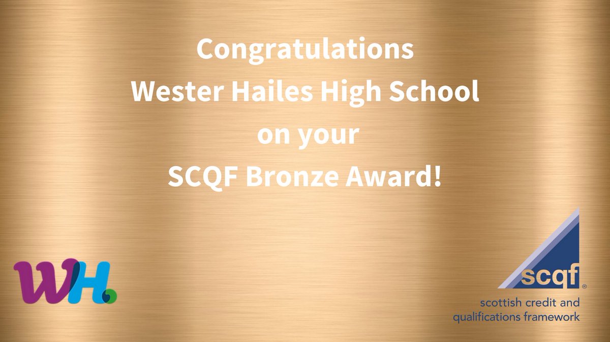 🥳Fantastic work from <a href="/WHHS_Edin/">Wester Hailes High School</a> in earning their bronze award in the #SCQF School Ambassador Recognition Programme!
They're in very good company - check out our School Ambassador Wall 🧱 at scqf.org.uk/support/suppor…

#qualifications #learnerjourney #pathways