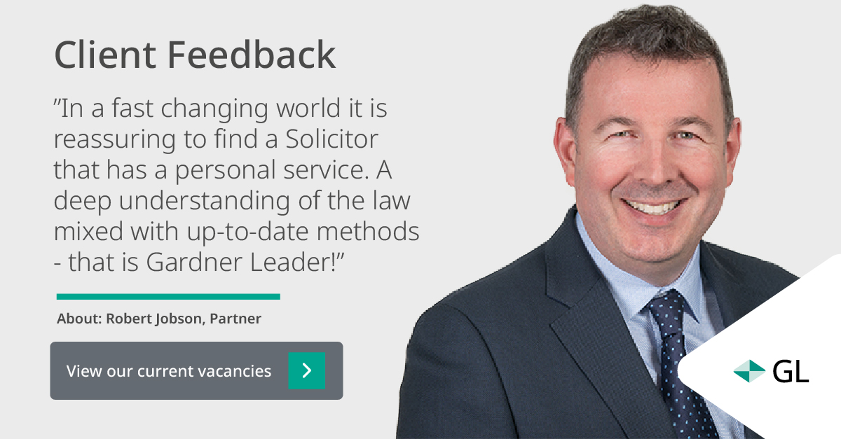 GardnerLeader's tweet image. Rob Jobson advises his clients on all aspects of their inheritance planning including #trusts, #LPAs, #inheritance tax and estate administration.

Are you interested in pursuing a career in #law? View our current #vacancies here: gardner-leader.co.uk/Careers2024