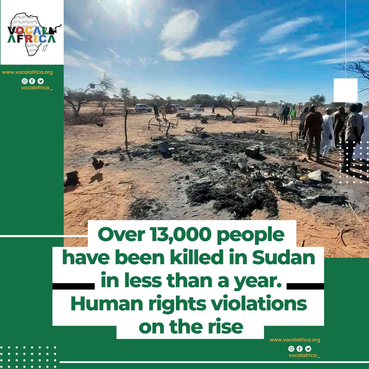 Since clashes began in #Sudan in April 2023, violence between the Sudanese Armed Forces (SAF) and the Rapid Support Forces (RSF) has escalated, resulting in over 13,000 fatalities and 26,000 injuries nationwide. 
#sudan_war_updates