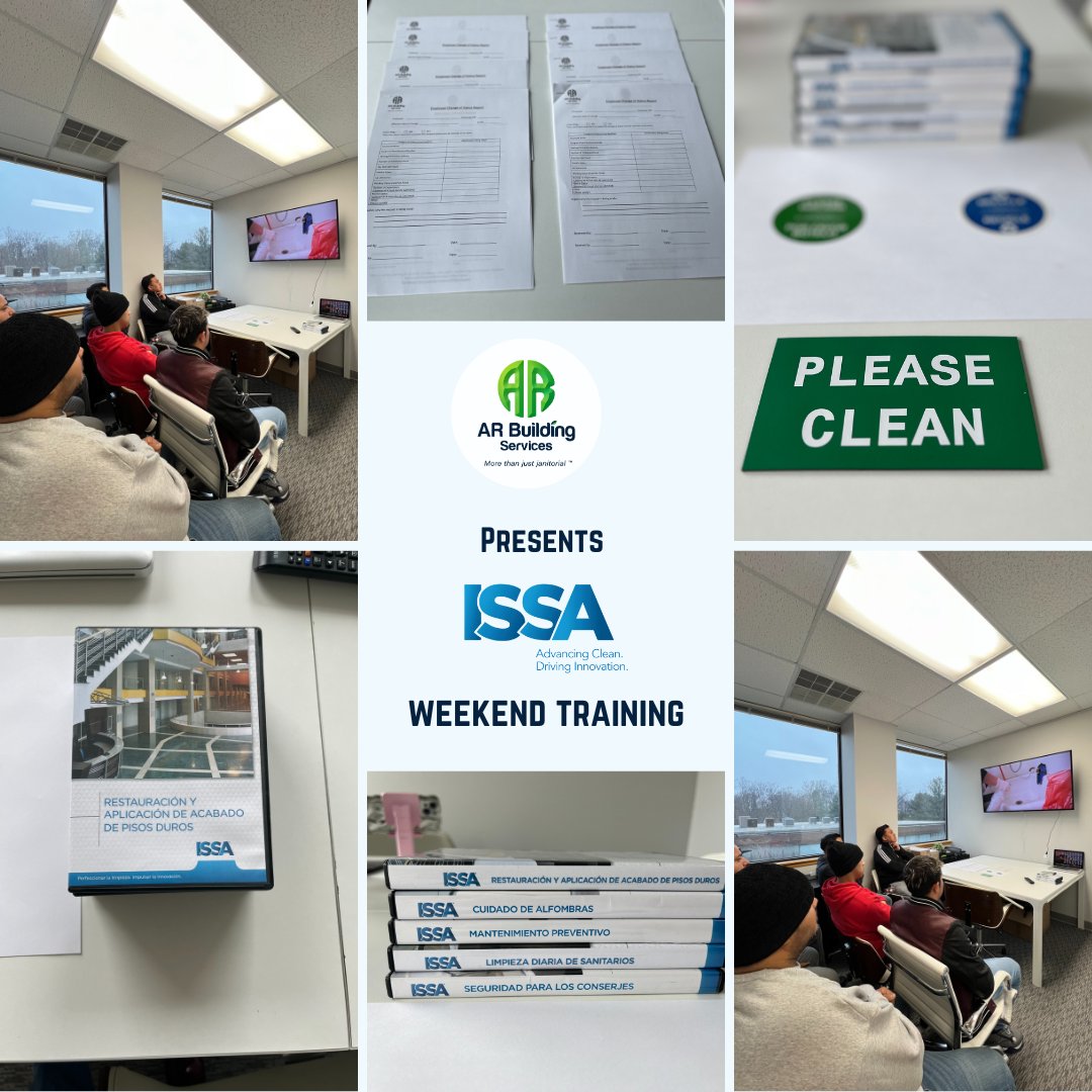 It's a wonderful Tuesday to tell you all about our ISSA Weekends. Which is our bi-monthly team training on The Worldwide Cleaning Industry Association (ISSA) methods, techniques, and practices. #arbuildingservices #cleaningservices #issa #training #issaweekends #janitorialservice