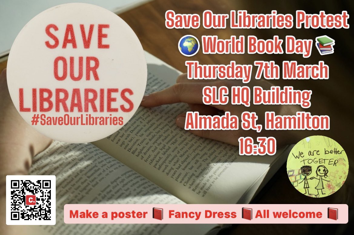 @RosieMoore1993 @SouthLanCouncil And a protest on Thursday World Book Day - Please support