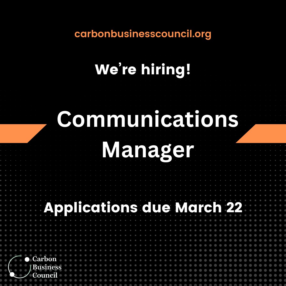 I’m excited to share that the Carbon Business Council (<a href="/CO2Council/">Carbon Business Council</a>) is growing our team! We’re hiring for a Communications Manager to lead on strategic communications and to tell the story of responsibly scaling #CarbonRemoval.
carbonbusinesscouncil.org/careers