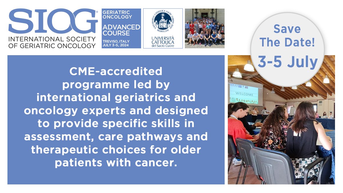 #AdvancedCourse in #GeriOnc – Looking to expand your knowledge and gain new skills: apply for the SIOG Adv Course in Treviso, Italy. loom.ly/l_fCDFk