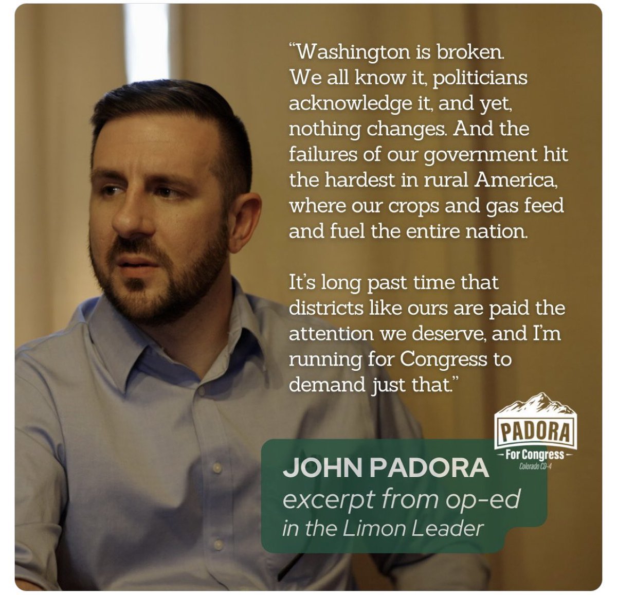 TommasinaResist's tweet photo. #ProudBlue #DemVoice1 #Padora
John Padora @PadoraforCO is a
Democrat running for US House in Colorado District 4. The one Lauren Boebert decided to run in, after she was run out of District 3, whose seat she currently holds.
Check him out. Spread his message.
https://t.co/TQ05gNKMKR
Vote Padora.
Remove Lauren Boebert.
