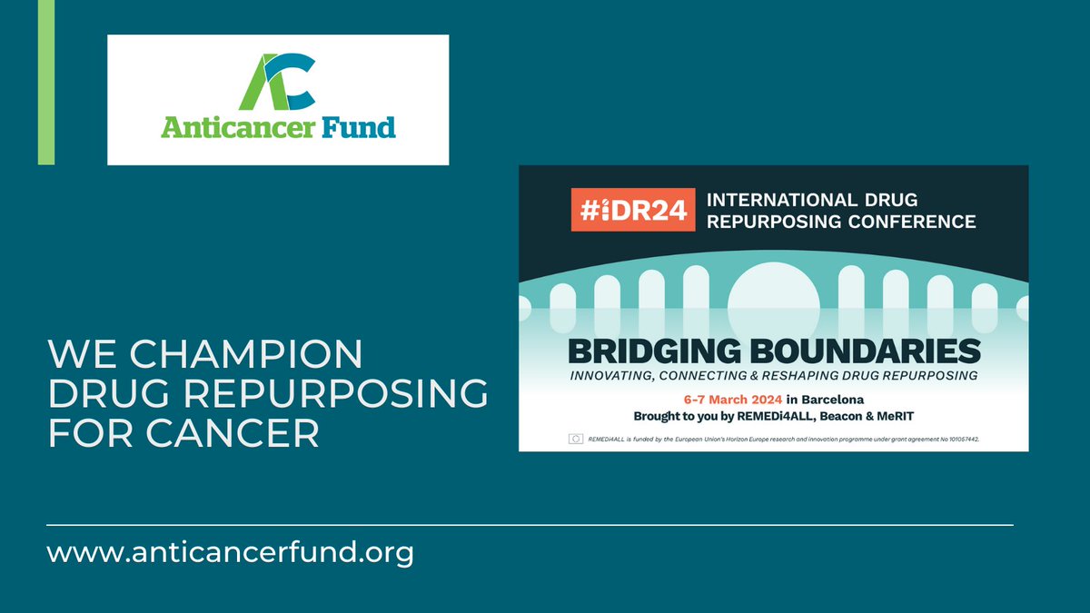 The Anticancer Fund champions drug repurposing for cancer during the #iDR24 conference. The event represents a landmark moment. Bringing bright minds from around the globe together, it is set to forge a path to new accessible and affordable treatments. anticancerfund.org/en/idr24-inter…
