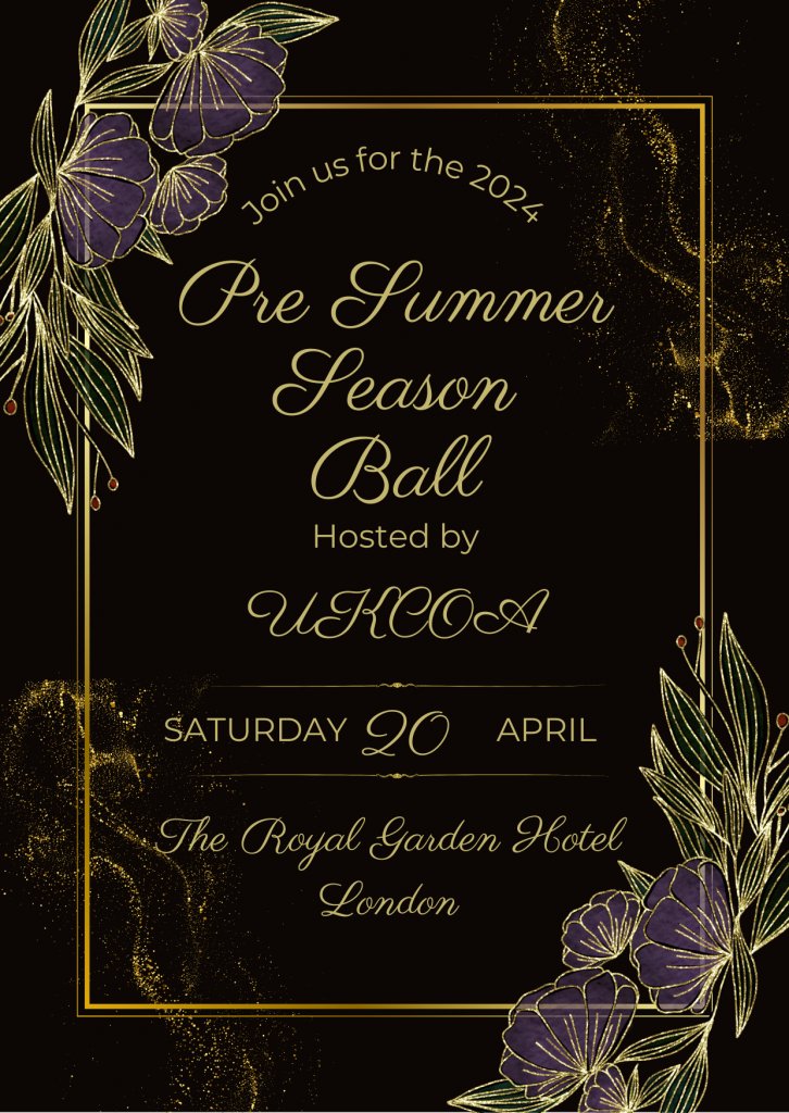 🥂 Join us for the spectacular UKCOA Pre-Summer Season Ball at The Royal Garden Hotel, London on Saturday 20th April. Don't miss out on a champagne reception, dinner and a great evening of entertainment. Please see our website for more information👇 uk-coa.co.uk/pre-summer-sea…