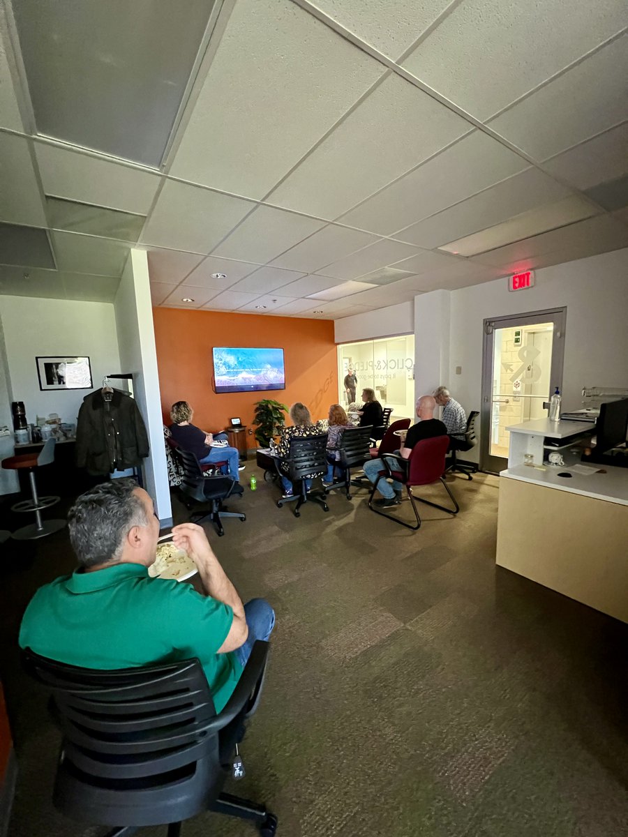 ClickandPledge's tweet image. The Click &amp;amp; Pledge team got a private screening of Team Ocean, our #ProjectOcean feature film! Thank you to Feast &amp;amp; Company Catering for our yummy ocean-themed lunch while we watched what our foundation and nonprofit partners have been up to this past year!