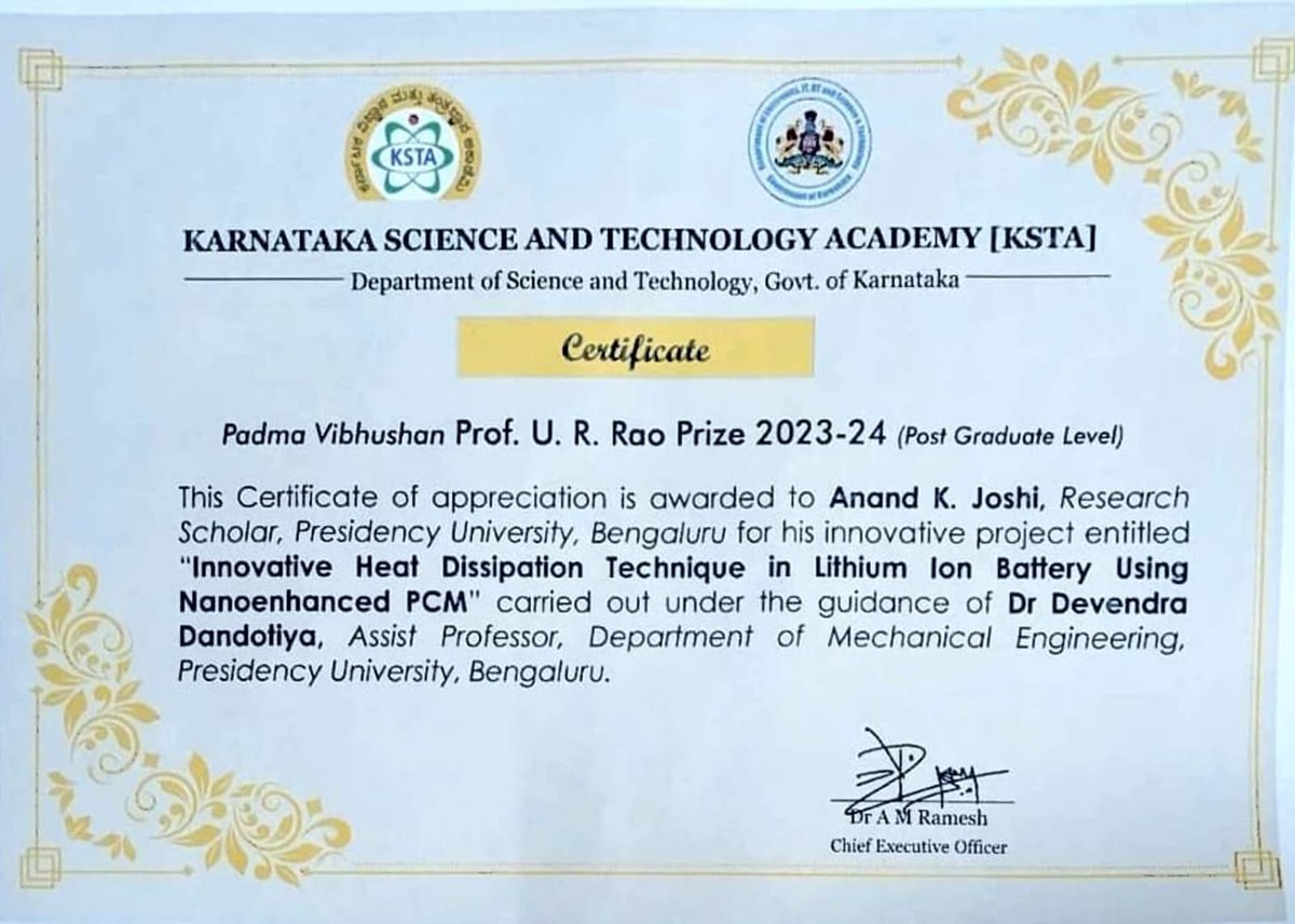 CeNSEatIISc's tweet image. Congratulations to Mr. Anand K Joshi, an @INUPatIISc User on being honored with the Padmavibhushan Prof. UR Rao Award & with a cash Prize from @kstacademy, #GoK on National Science Day held on 28th February 2024
@EduMinOfIndia @GoI_MeitY @_DigitalIndia @NeGD_GoI @iiscbangalore
