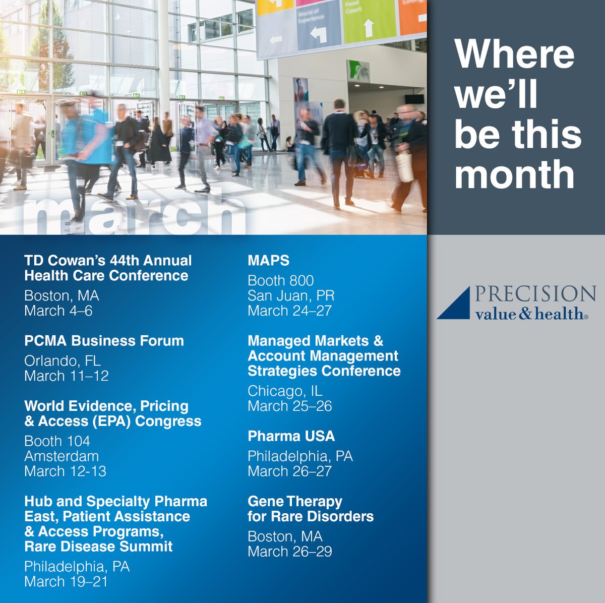 PRECISIONvalue's tweet image. Precision is hitting the March conference circuit. Let's connect!