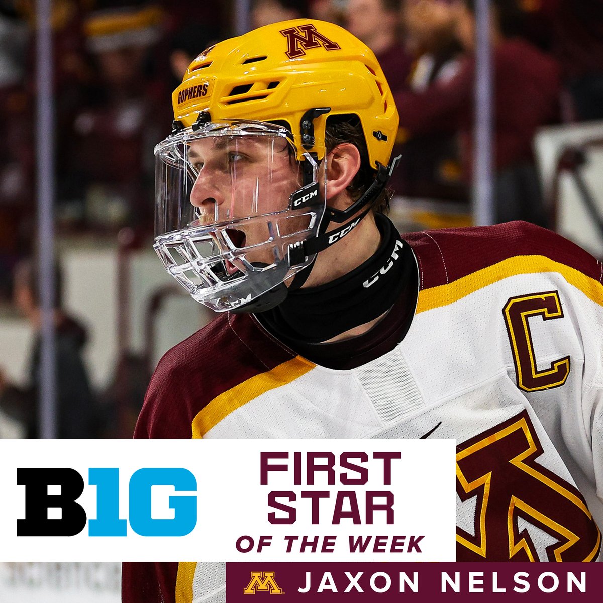 Minnesota Menās Hockey (@gopherhockey) on Twitter photo After a monster 5-goal weekend, Jaxon Nelson has been named <a href="/B1GHockey/">Big Ten Hockey</a> First Star of the Week!
š°: z.umn.edu/9cx0 After a monster 5-goal weekend, Jaxon Nelson has been named <a href="/B1GHockey/">Big Ten Hockey</a> First Star of the Week!
š°: z.umn.edu/9cx0