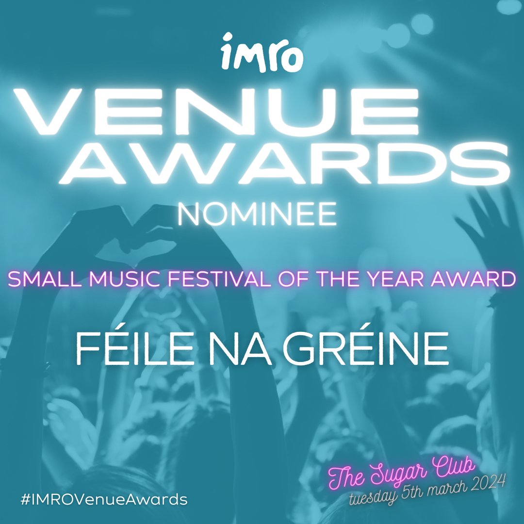 On our way up to Dublin for the @IMROireland venue awards. Delighted to be nominated under the Small Music Festival of the Year Award.