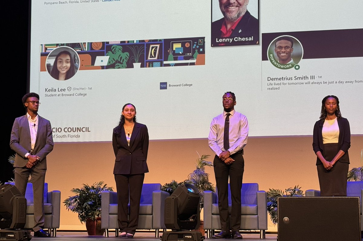 mlecITacad's tweet image. Past CIO scholarship winners were asked to be on stage in a panel! Proud of our Jaguar alumni Demetrius and Jazmaine! @MLECJaguars @MLECPrin @NAFMiami @CTEMiami @drldiaz @NAFCareerAcads
