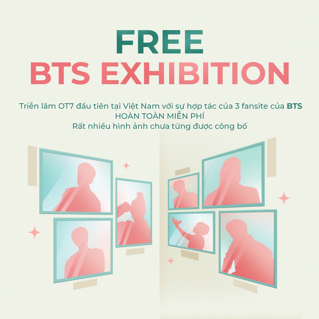 JIMNARIN's tweet image. 🌸 𝐎𝐔𝐑 𝐒𝐏𝐑𝐈𝐍𝐆 𝐃𝐀𝐘 🌸
𝐁𝐓𝐒 𝐅𝐫𝐞𝐞 𝐄𝐱𝐡𝐢𝐛𝐢𝐭𝐢𝐨𝐧 𝐈𝐧 𝐕𝐢𝐞𝐭𝐧𝐚𝐦

For 7 BTS members💜

Collaboration with @JIMNARIN, @Buttercup_Jhope &amp;amp; @_oxygenO2 

Host: @AAG_asia
Time: 7 March - 21 April 
Venue: Ground Floor, Estella Place 
88 Song Hanh St, D2, HCMC