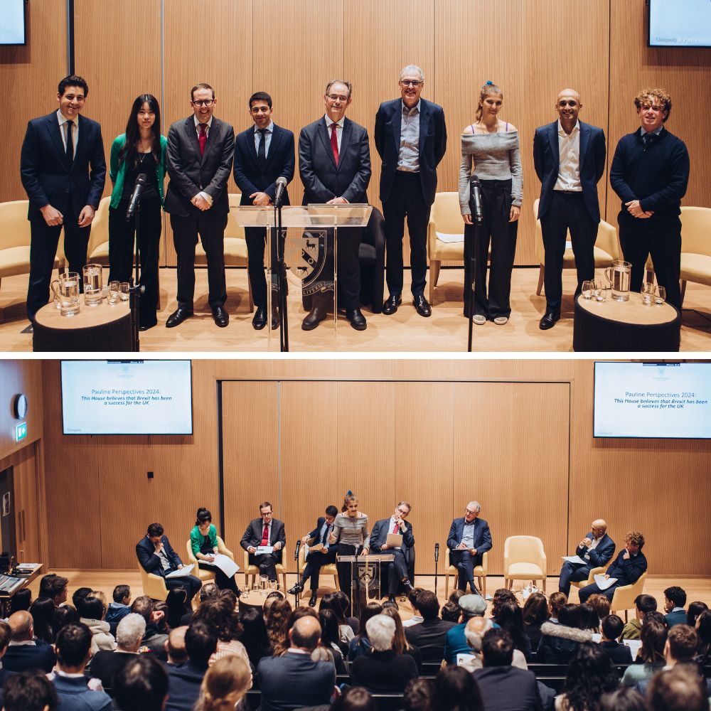 It was great to see a full house for the Pauline Perspectives event last Thursday. Over 150 members of our community tuned in online and in person to watch our esteemed speakers debate the motion: This House believes that Brexit has been a success for the UK.