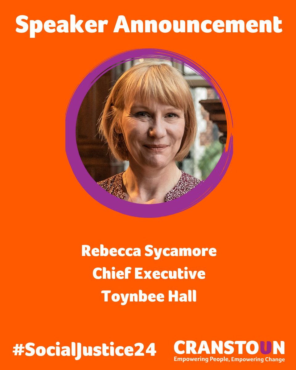 ❗️ New speaker announced for the Social Justice Conference 2024 👇 @rebeccasycamore, CEO of @ToynbeeHall, has worked in the social justice sector for over 20yrs and will be bringing her expertise to our conference in September! For more info & tickets 👉 cranstoun.org/social-justice…