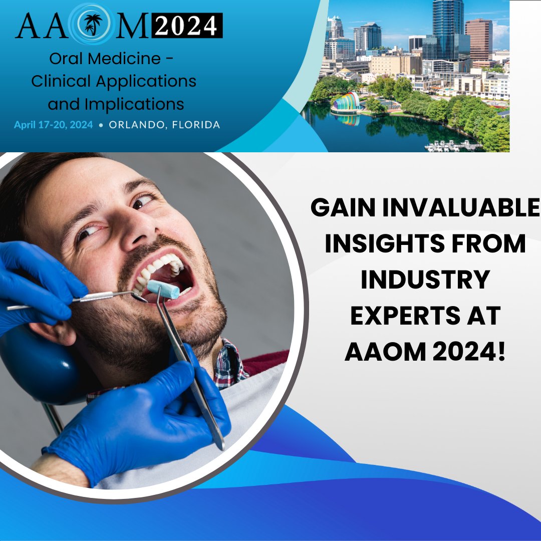 Don't miss out on the ultimate oral medicine experience at the 2024 AAOM Annual Conference in Orlando, Florida! Register early! See you there! Register Today!
ow.ly/LriE50QAIGK
#AAOMConference #OralHealth #ProfessionalDevelopment #AAOM2024 #Dentists #Dentistry