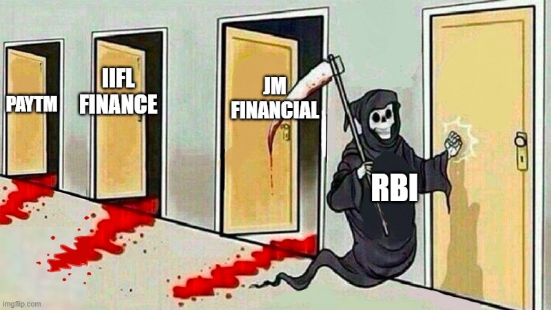 Who is next?🤣🤣

#RBI #IIFL #IIFLFinance #JMFinancial #paytm #Memes