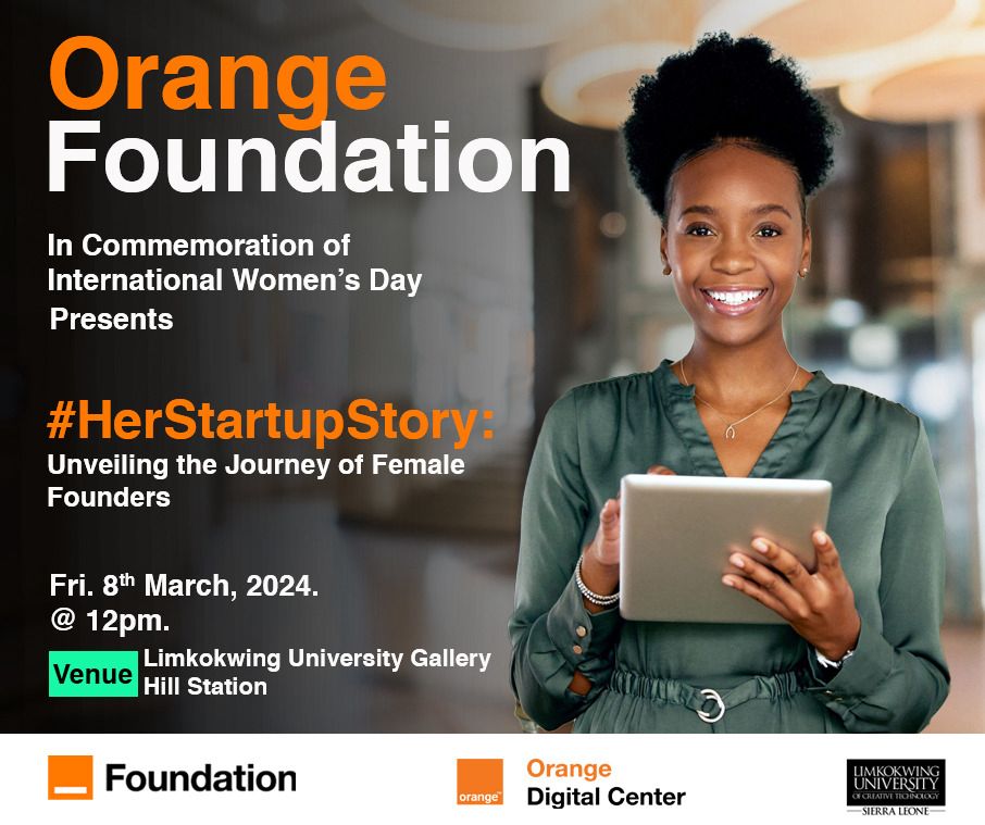 JayB11247's tweet photo. Join us for #HerStartupStory, unveiling the journeys of inspiring women entrepreneurs, in celebration of International Women's Day on Friday March 8th at the Limkokwing University Gallery.
Be there to be inspired!
#orangesl
#OSLFoundation
#IWD2024 https://t.co/0wCWIvVaYU