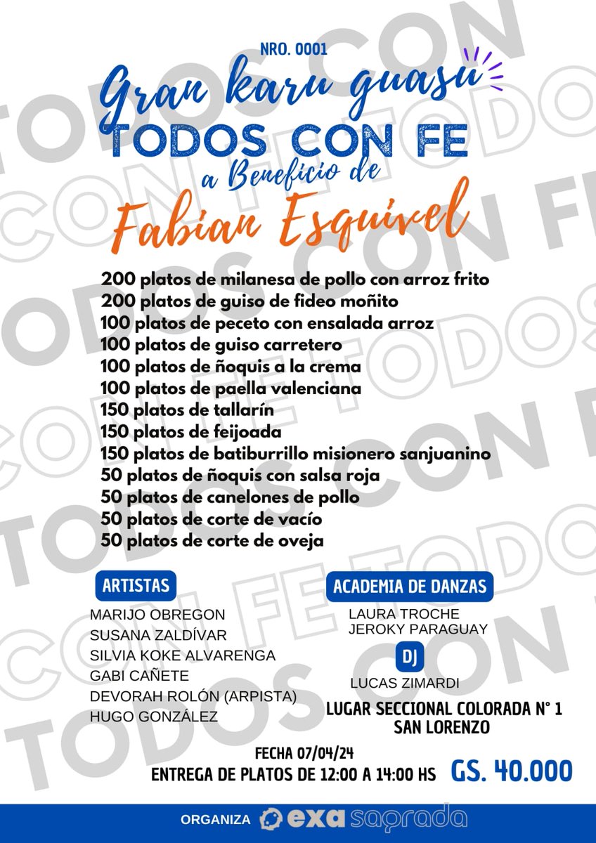 NGinzo's tweet photo. Holaa gente bonita, vengo a pedir la colaboración y RT de cada uno para esta causa ✨️

Se está organizando un karu guasu a beneficio de Fabian Esquivel previsto para el 07/04/2024, les invito a que puedan adquirir sus adhesiones, comemos rico y ayudamos a una gran causa. https://t.co/433Wgpt4Vi