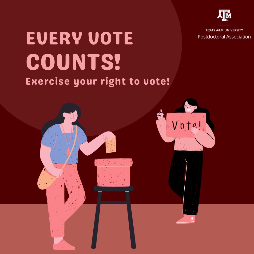 TAMU_PDA's tweet photo. 🗳️Today is an Election Day in Texas! 🇺🇸 Exercise your right to vote and make your voice heard. Every vote counts! 📢 Check if you’re registered and find your polling place here: https://t.co/B3chuGqPeJ. Let’s shape the future together! #ElectionDay #VoteTexas 🗳️🇺🇸 https://t.co/kVxdQOYWI7