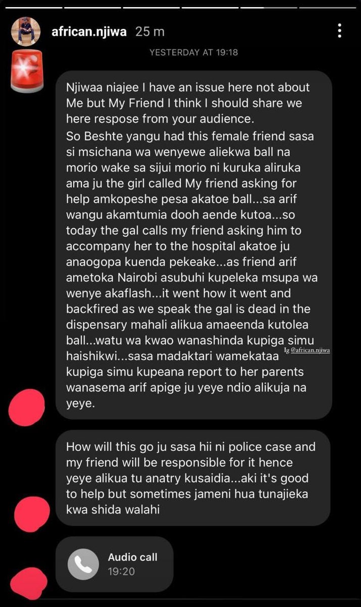 Why would you as a man accompany a girl to get an abortion ,for a kid that is not yours ? Hadi unapeana the whole amount? He will survive this but her death will always be hung around his neck by the family.