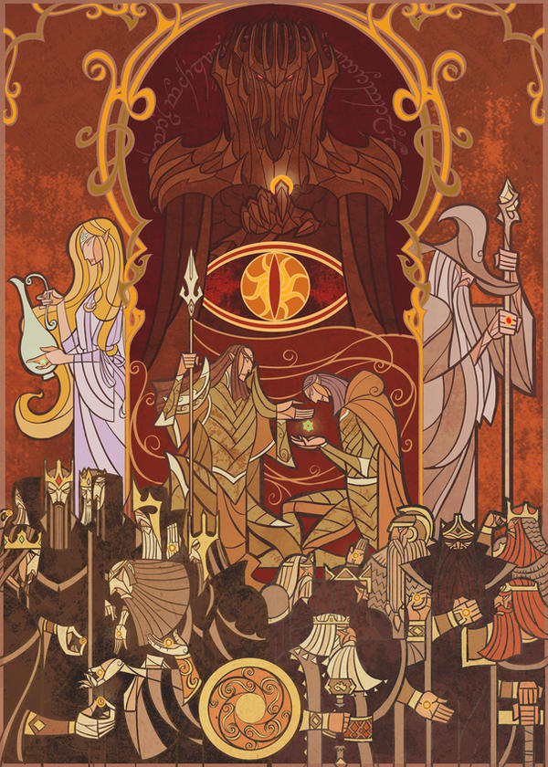 Pequeño hilo contando toda la historia de El Señor de los Anillos a través de las ilustraciones de <a href="/Beathing2004Guo/">Jian Guo</a> 

1. Creación de los anillos de poder