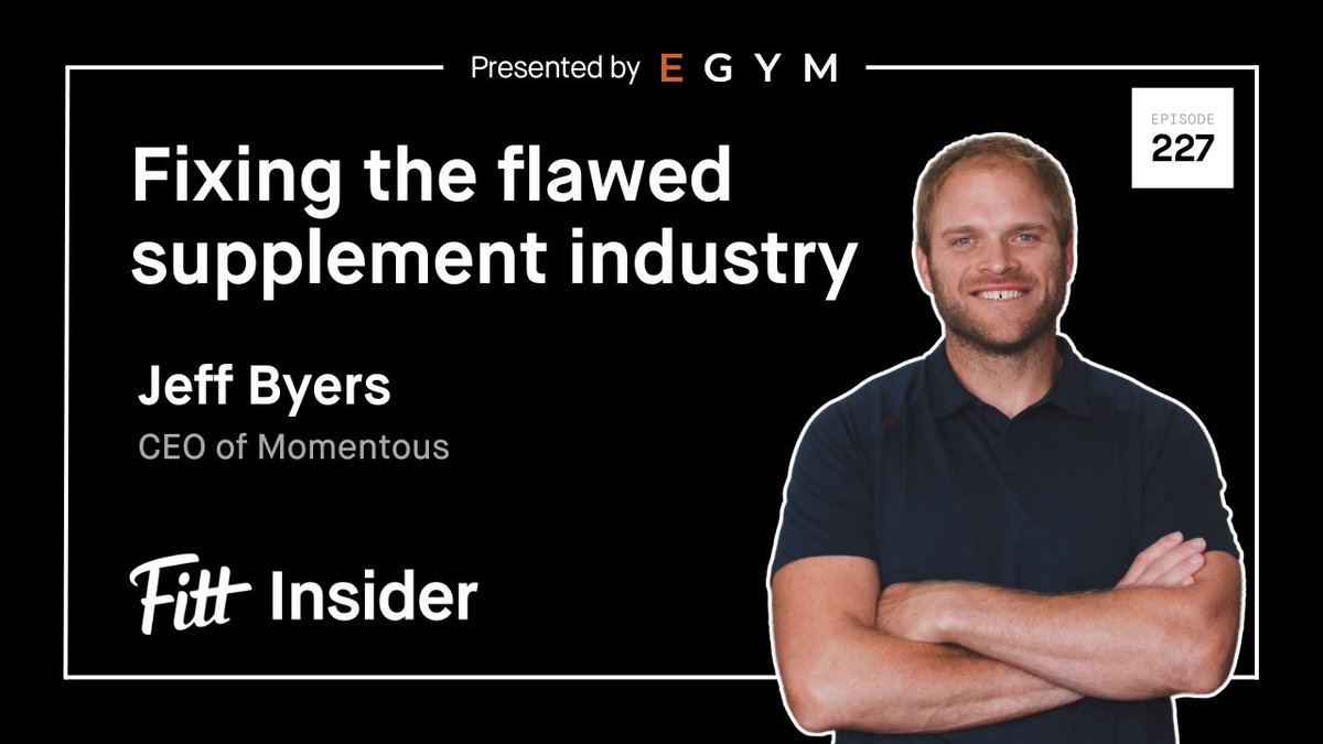 New episode with Jeff Byers, CEO of @livemomentous. We discuss fixing the flawed supplement industry. We also cover: - prioritizing product quality over variety - rebuilding culture after an acquisition - consolidation within the industry And more 👉 insider.fitt.co/227-jeff-byers…