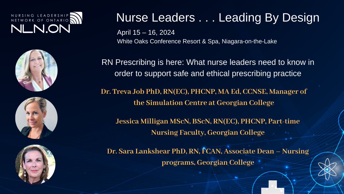 Hear results of a cross Canada scan of current RN prescribing practices and insights gained from initial cohorts of RNs completing prescribing education. The role for nursing leaders and necessary organizational supports will be highlighted. nln.on.ca/nursing-leader… #nurseleaders