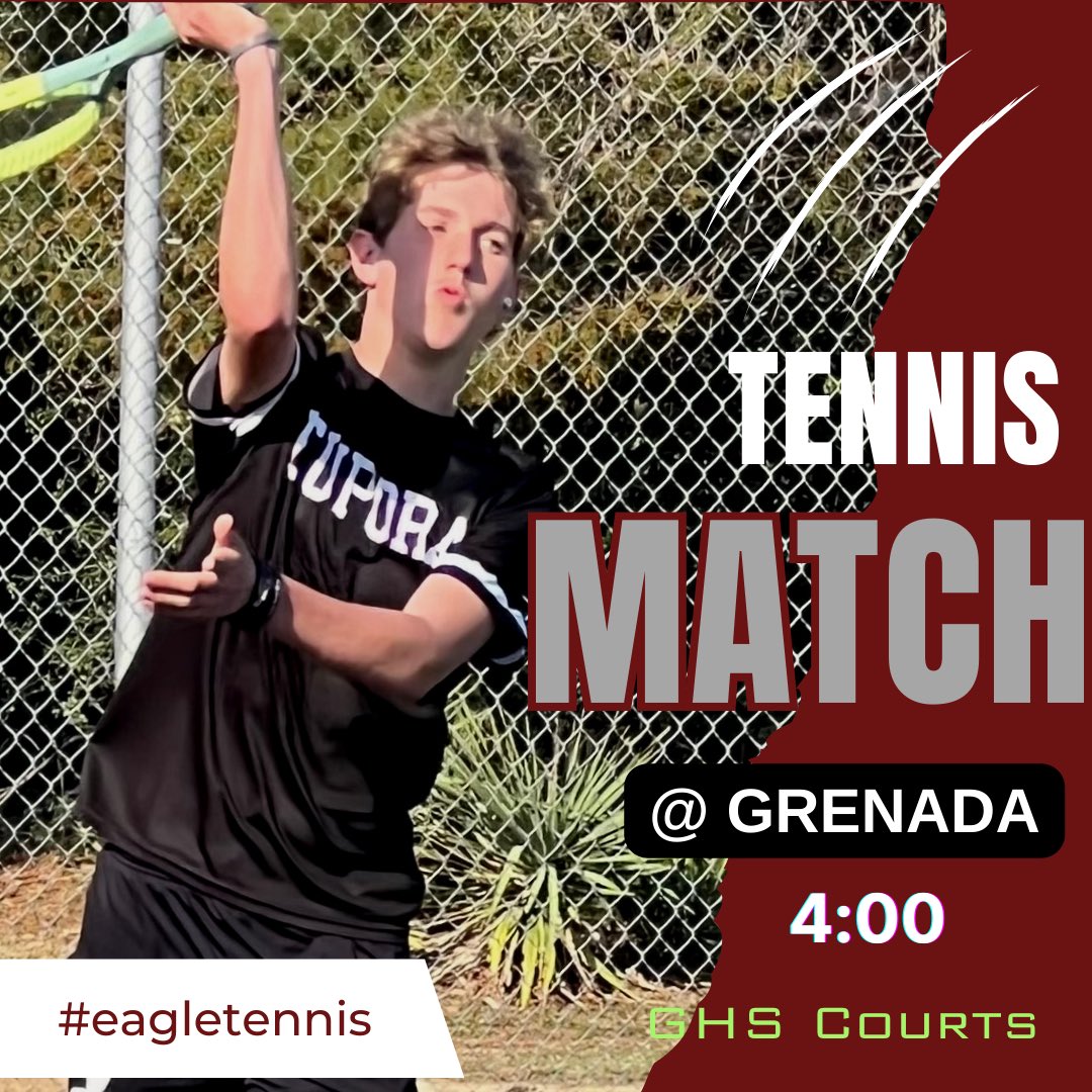 EuporaTennis's tweet photo. The Eagles take to the road this afternoon to Grenada! Hoping the weather clears to make way for competitive play! ❤️🦅🎾#eagletennis #letsgoooo #superwy https://t.co/fkazWuv3wA