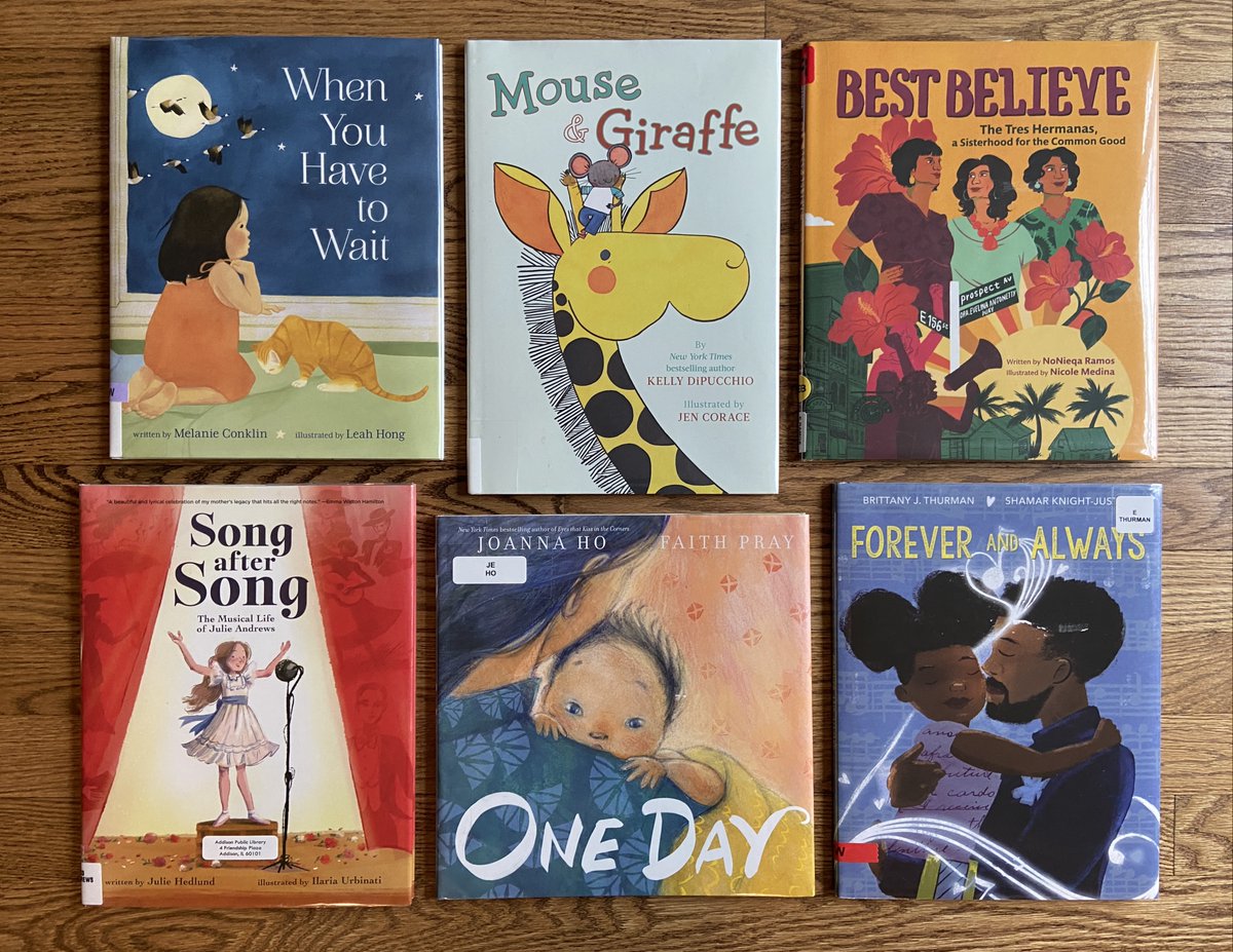 A friend-filled #libraryhaul 💙 @MLConklin #LeahHong @kellydipucchio @corachacha @NoNieqaRamos #NicoleMedina @JulieFHedlund #IlariaUrbinati @JoannaHoWrites @faithpray7 @janeebrittany @sknightjustice #kidlit #picturebooks