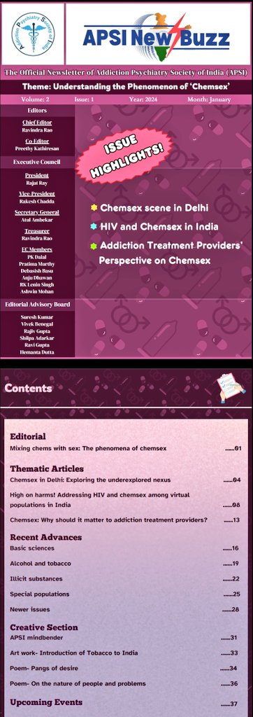 Psychiatrist Dr Jaswant Jangra (@drjaswantjangra) on Twitter photo Interesting read: 2nd volume of <a href="/addictionpsyin/">Addiction Psychiatry Society India</a> #NewsBuzz focussing on new and less explored topic #ChemSex.
addictionpsychiatry.in/wp-content/upl…
Link to download ☝️ Interesting read: 2nd volume of <a href="/addictionpsyin/">Addiction Psychiatry Society India</a> #NewsBuzz focussing on new and less explored topic #ChemSex.
addictionpsychiatry.in/wp-content/upl…
Link to download ☝️