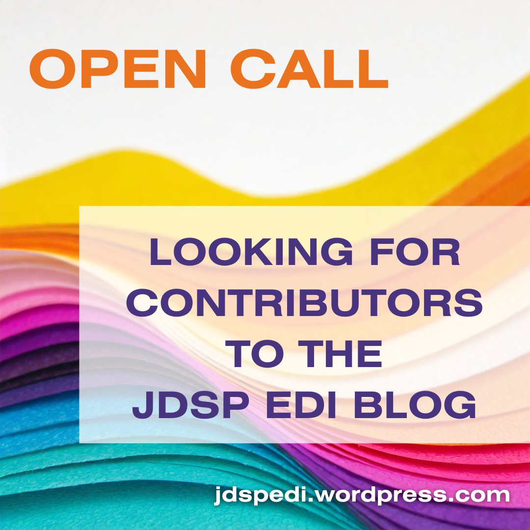 Call for blog posts! JDSP blog welcomes contributors who want to write about #equity #diversity & #inclusion in the areas of dance & somatic practices. Text, audio & visuals welcome. Contact @MeehanEm & Eugenia Kim, details in the blog: jdspedi.wordpress.com/call-for-contr… @CovUniResearch