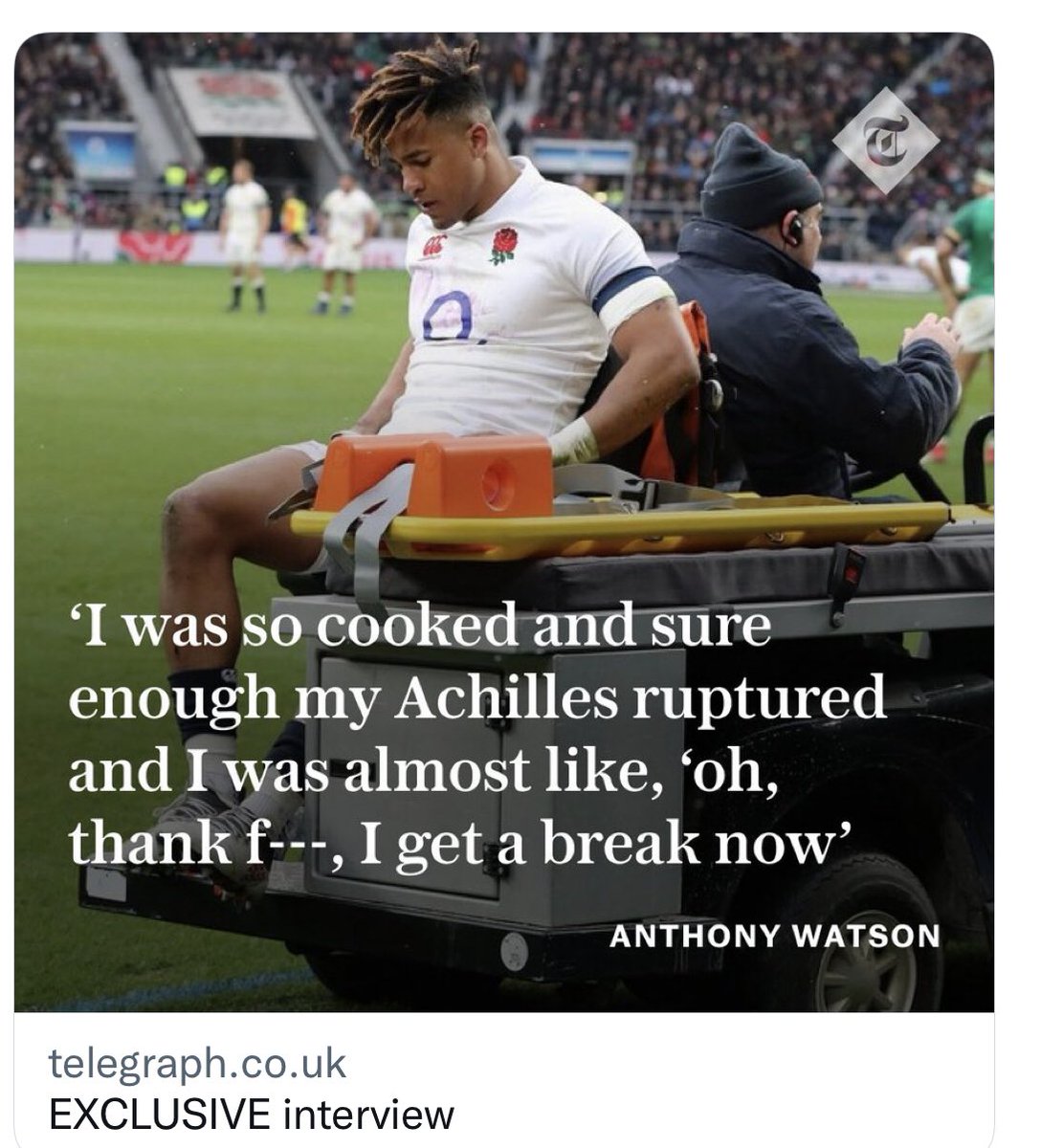 Very grateful to Anthony Watson for his honesty in this interview. It is one of the most striking interviews I have done in men’s rugby as it highlights some of the mental challenges of the sport that those on the outside may not always think of…
