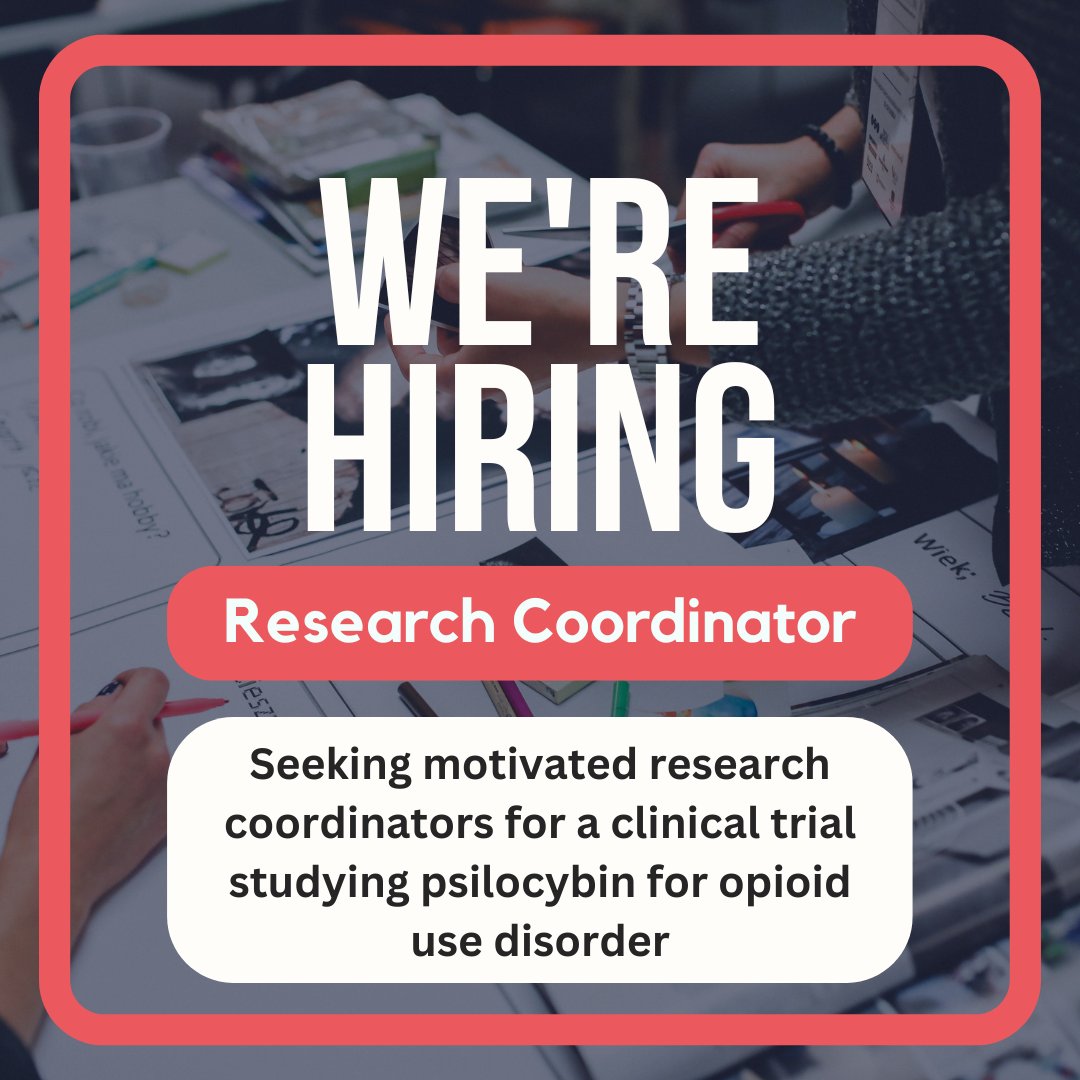 Join our team! We are hiring two research coordinators for a clinical trial studying the use of psilocybin for opioid use disorder. To apply, visit jobs.jhu.edu/job/Baltimore-…