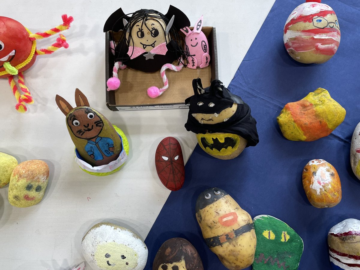 So impressed with everyone’s book character pebbles! The children have loved visiting our exhibition today. #ReadingForPleasure #InspiringWonder