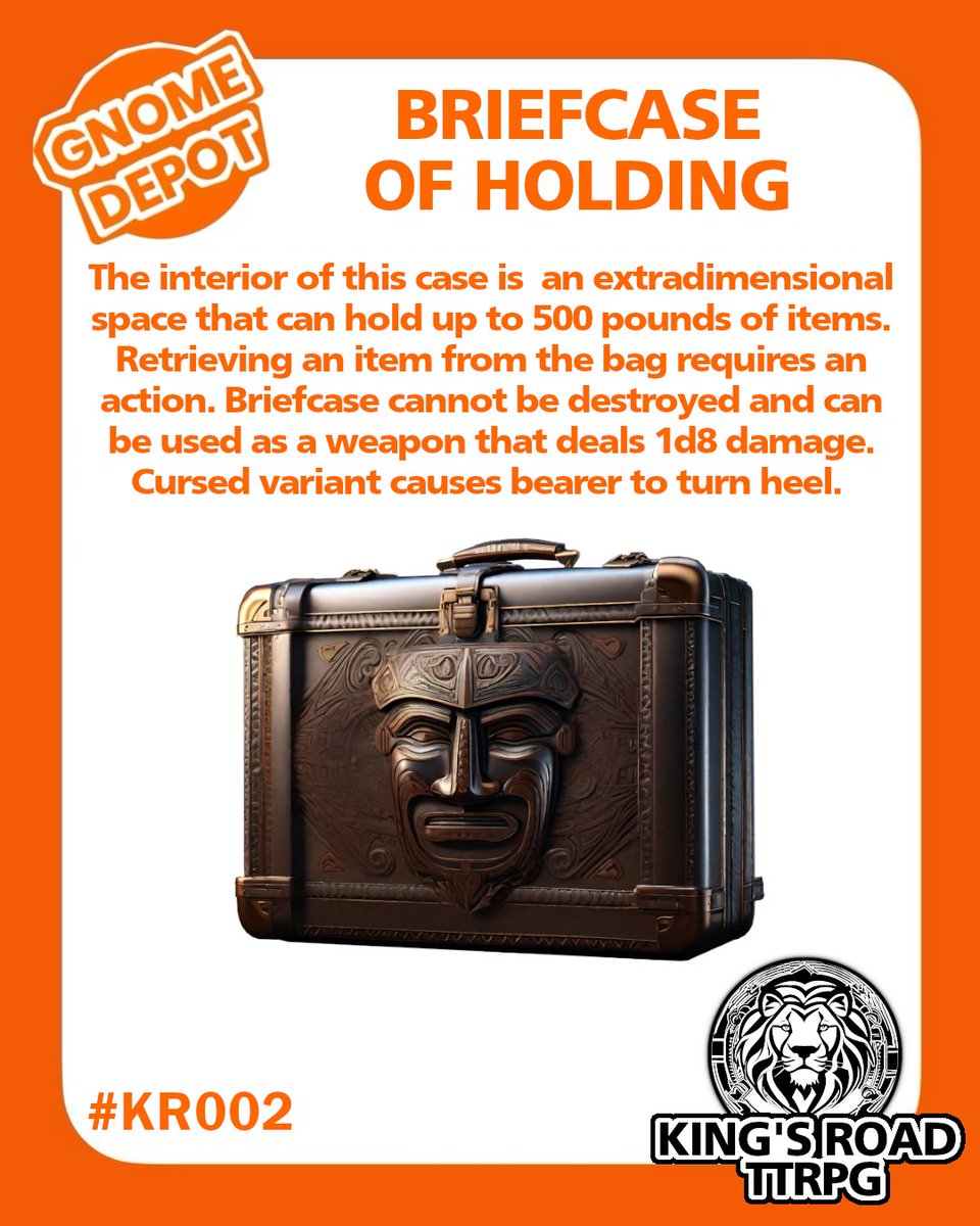 Bags of Holding are so cliché &amp; prone to catastrophic damage. Grab one of these UL-Rated, ASTM-approved, FDA-compliant bad boys instead &amp; safely store your collection of weird items today!

Available now at <a href="/gnomedepot/"></a> while supplies last.

#ttrpgcommunity #ttrpg #magicitems
