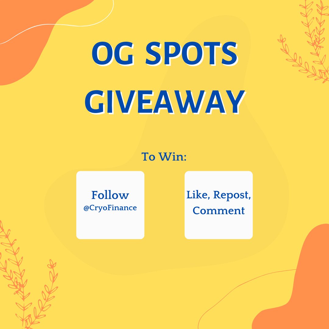 Want to be a Cryo Finance OG?  

🎉 We're giving away exclusive OG spots for early access and boosted rewards!

How to enter:
1⃣ Follow <a href="/CryoFinance/">Cryo Finance</a>
2⃣ Like, RT this thread &amp; Tag 3 friends below 👇

#WL #OG #Whitelist #WhitelistGiveaway #Bullrun2024 #bullrun #Bitcoin #CryptoNews