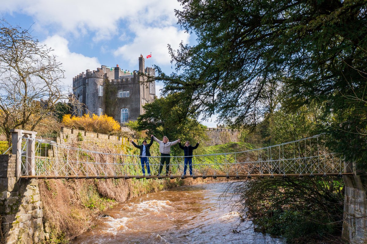 Iconic @BirrCastle Suspension Bridge fully restored. Ireland's oldest Wrought Iron Suspension Bridge has been restored in time for #engineersweek The iconic 13.5 metre Suspension Bridge re-opened today under restricted access to some lucky students of Birr.