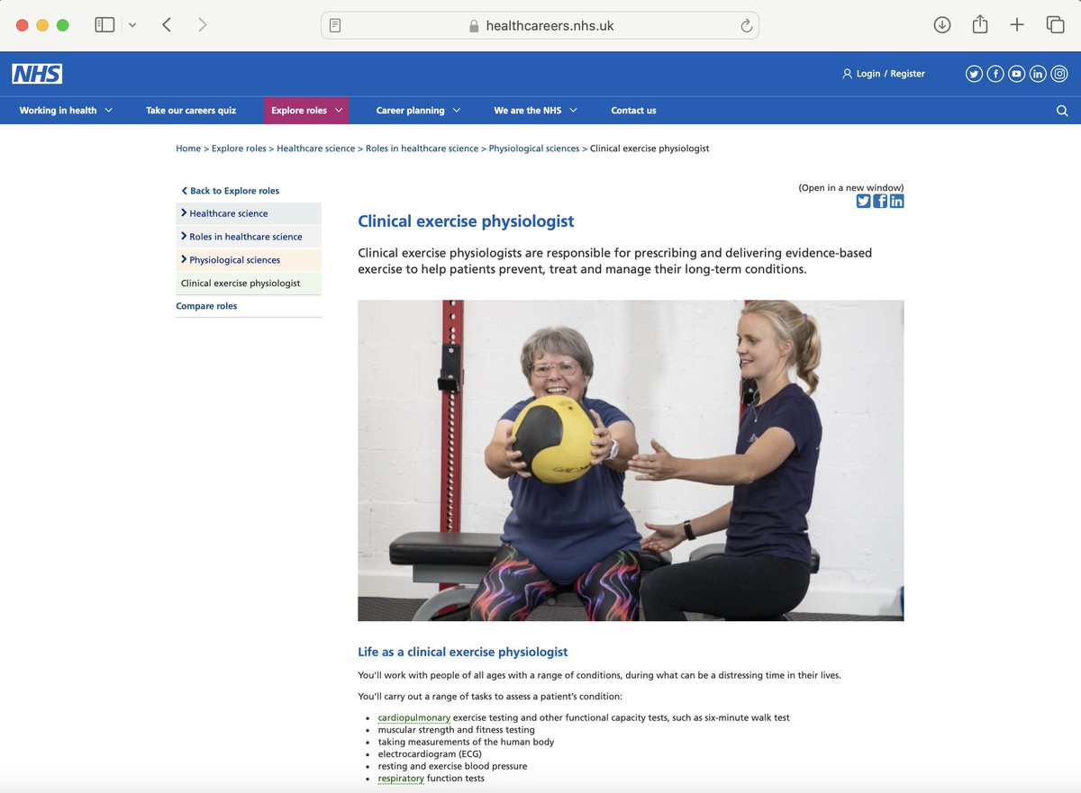 This week is @CareersWeek and we are excited to share a new dedicated webpage to the role and career pathways of Clinical Exercise Physiologists on the @HealthCareersUK website 🎉 Take a look: bit.ly/3T20KoQ