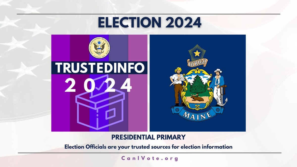 @alasecofstate @ARSecofState @CASOSVote @COSecofState Get #TrustedInfo2024 on #Maine's #SuperTuesday Presidential Primary from @MESecOfState. Voters can check out their 'Frequently Asked Questions' page to easily access the information they need➡️🔗maine.gov/portal/governm…